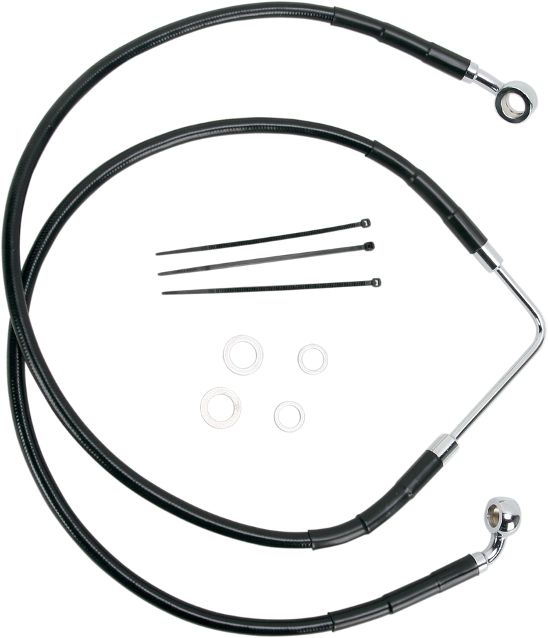 DRAG SPECIALTIES Brake Line - Front (Upper) - Black 660328-BLK