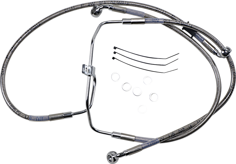 DRAG SPECIALTIES Brake Line - +4" - Stainless Steel - FXDF '08-'17 660325-4