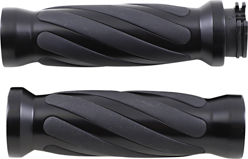 DRAG SPECIALTIES Grips - Twisted - Matte Black 17-0543MBD