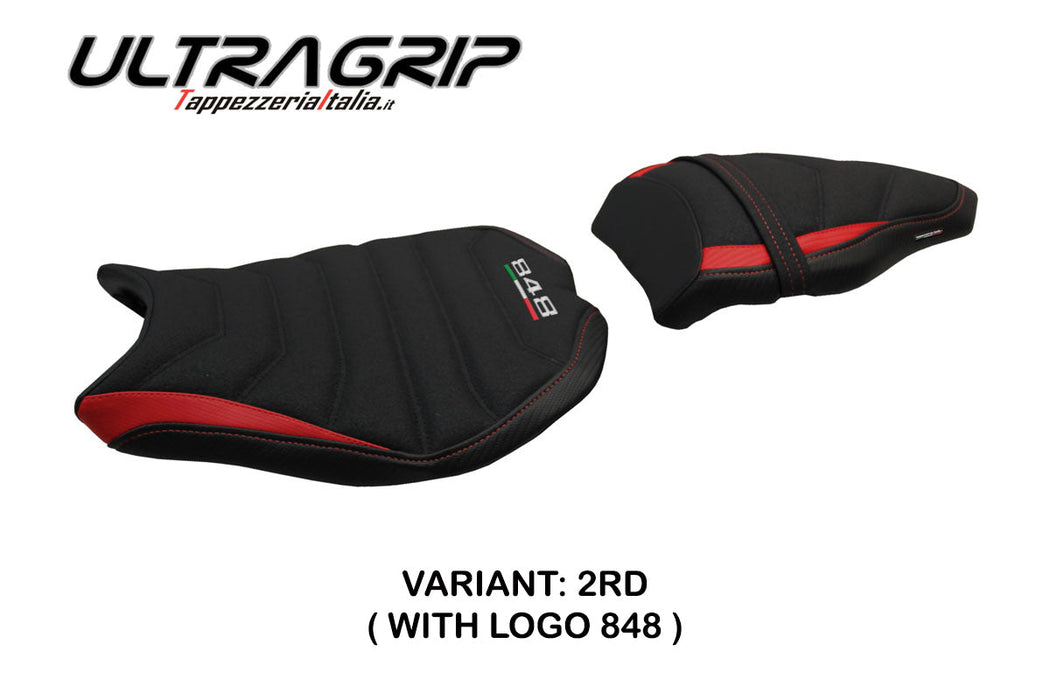 Ducati 848 2007-2013 Seat Cover Tappezzeria Italia Ultragrip in Red and Black