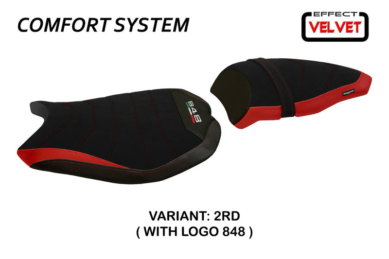 Ducati 848 2007-2013 Seat Cover Tappezzeria Italia Comfort in Red and Black