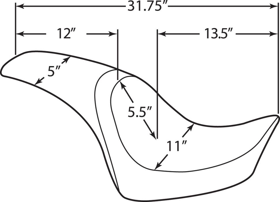 DRAG SPECIALTIES Predator Seat - Mild Stitched - FXSB 0802-0921