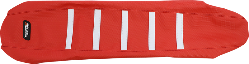 MOOSE RACING Ribbed Seat Cover - Red Cover/White Ribs - Gas Gas GAS21-331