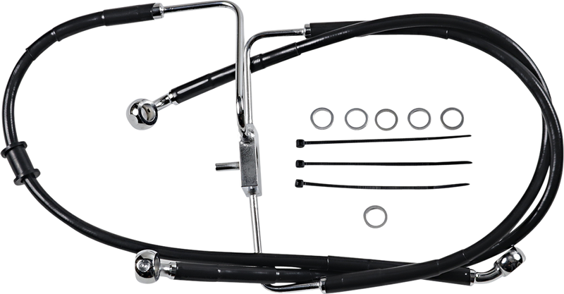 DRAG SPECIALTIES Brake Line - +4" - Black - XL 618566-4BLK