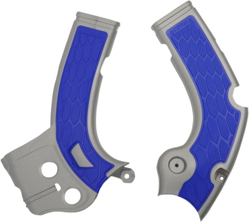 ACERBIS X-Grip Frame Guards - Silver/Blue 2640271404