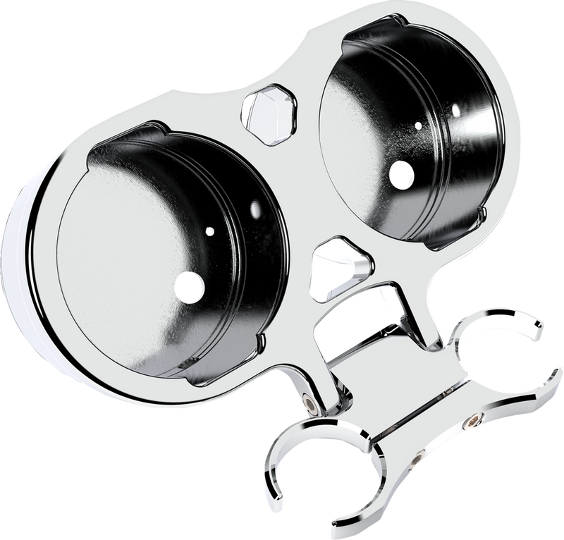 LA CHOPPERS T-Bar Gauge Mount - Dual - Chrome - 1" Diameter LA-7398-02C