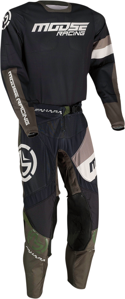 MOOSE RACING Sahara Pants - Black/Green - 28 2901-9031