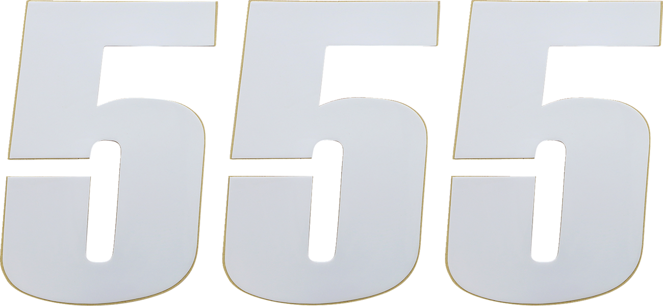 MOOSE RACING Race Number 5 - White - 6" 80105
