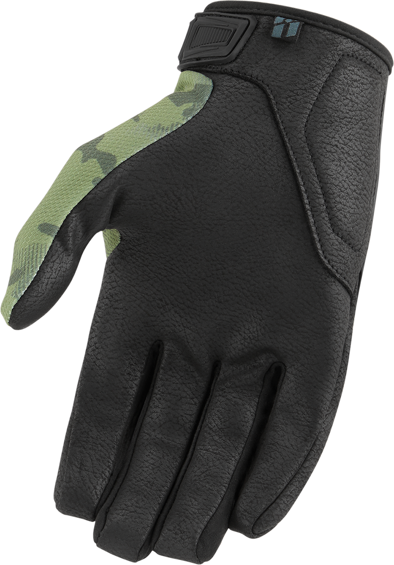 ICON Hooligan™ CE Motorcycle Gloves - Green Camo - Medium 3301-4403