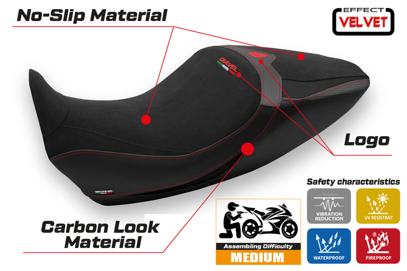 Ducati Diavel 1260 2019-2023 Seat Cover Tappezzeria Italia in Black