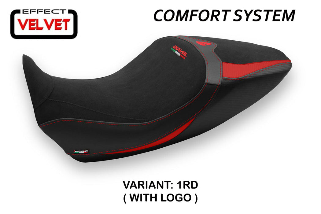 Ducati Diavel 1260 2019-2023 Seat Cover Tappezzeria Italia Comfort in Black and Red