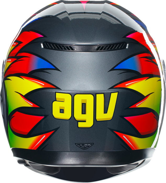 AGV K3 Motorcycle Helmet - Birdy 2.0 - Gray/Yellow/Red - Large 2118381004012L
