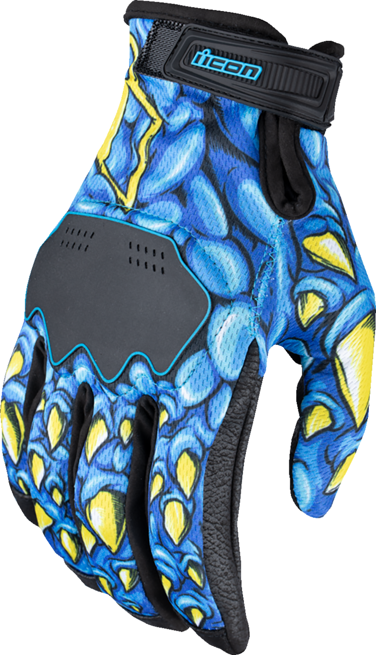 ICON Hooligan™ Kryola Kreep Motorcycle Gloves - Blue - 3XL 3301-4727