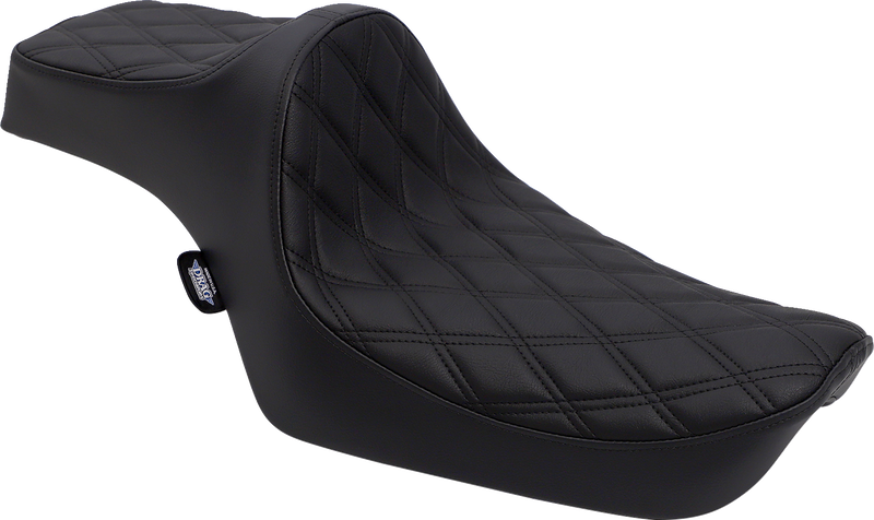 DRAG SPECIALTIES Predator III Seat - Double Diamond - Black Stitching NO RUBBER BUMPERS 0804-0732