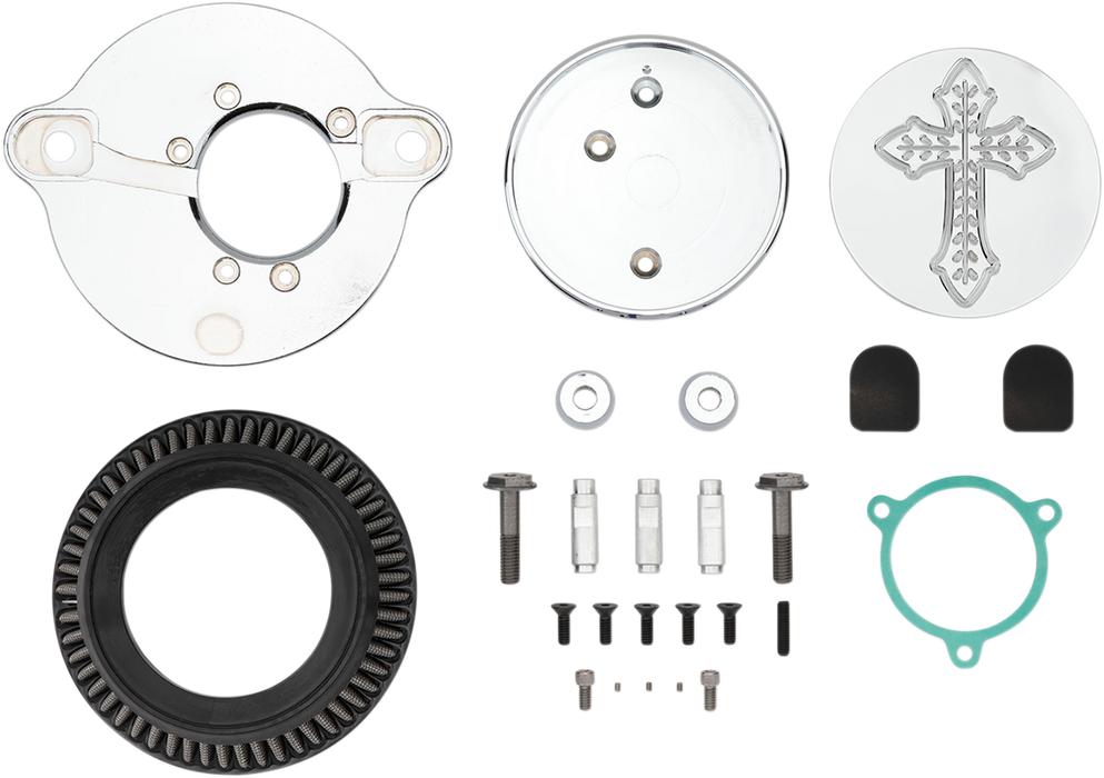 LA CHOPPERS Spanish Cross Air Cleaner - Chrome - M8 LA-2396-03