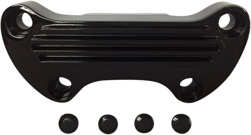 DRAG SPECIALTIES Handlebar Clamp - Finned - Black 03-0106SB