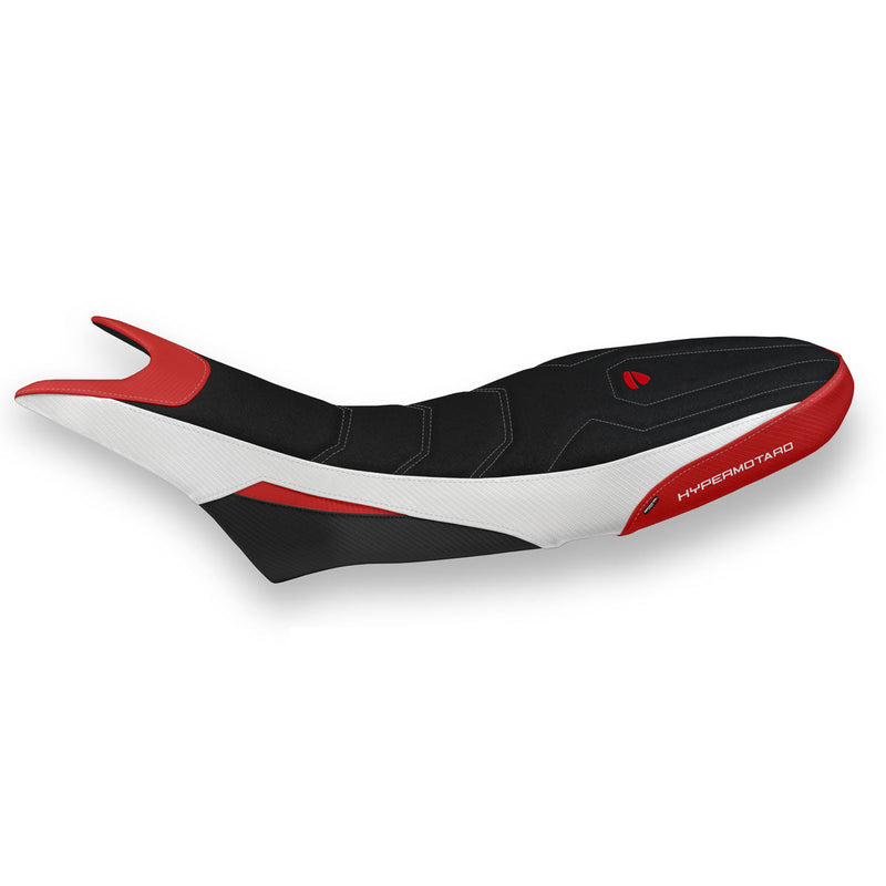 Ducati Hypermotard 950 2019-2024 Seat Cover Tappezzeria Italia Ultragrip in White, Red and Black
