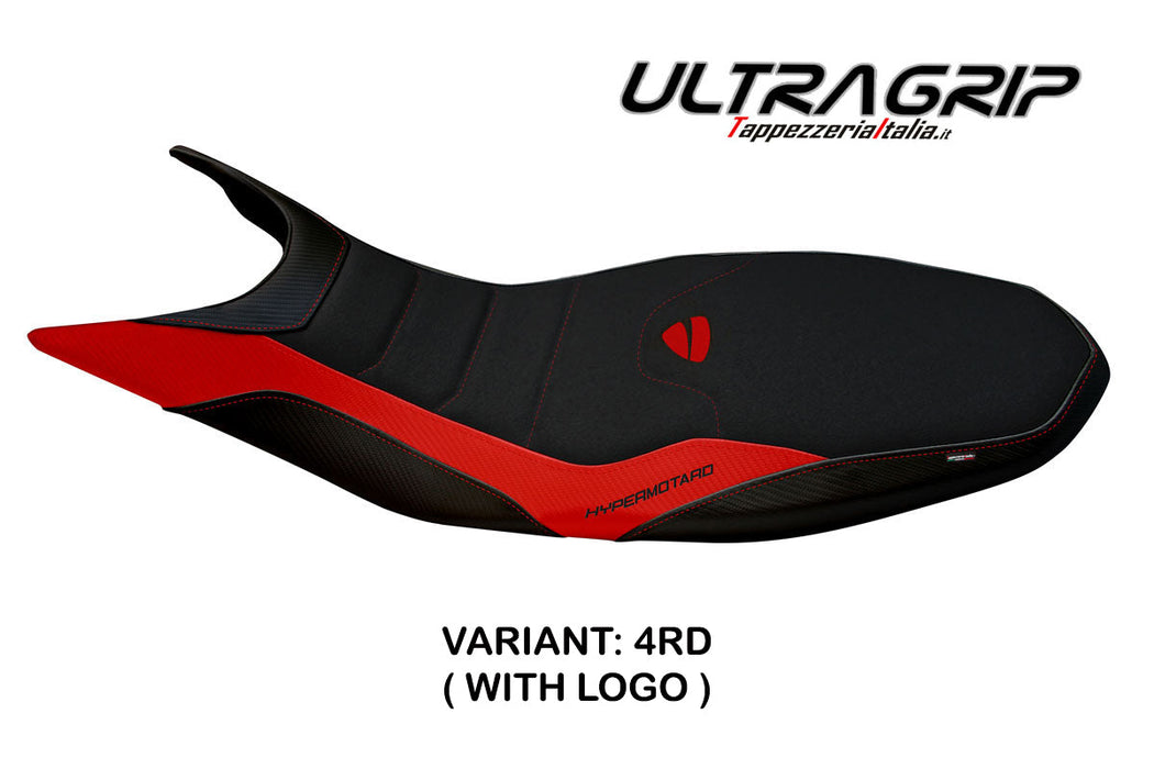 Ducati Hypermotard 821 939 2013-2018 Seat Cover Tappezzeria Italia Ultragrip in Red and Black