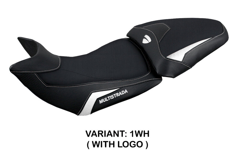 Ducati Multistrada 1200 1260 2015-2020 Seat Cover Tappezzeria Italia in White and Black