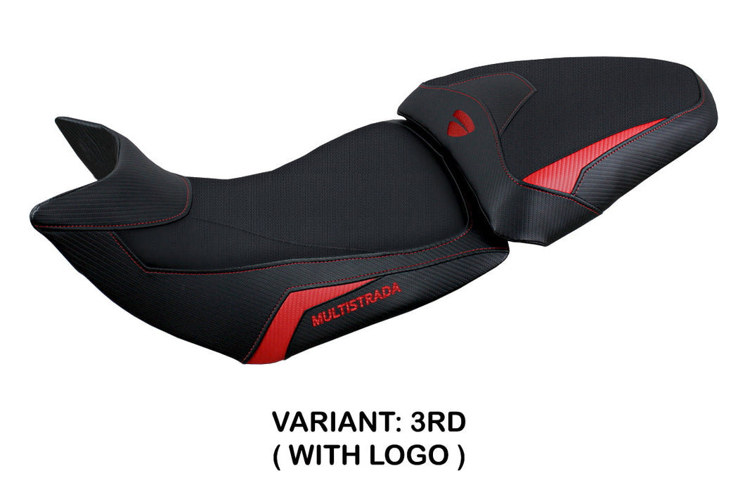 Ducati Multistrada 1200 1260 2015-2020 Seat Cover Tappezzeria Italia in Red and Black
