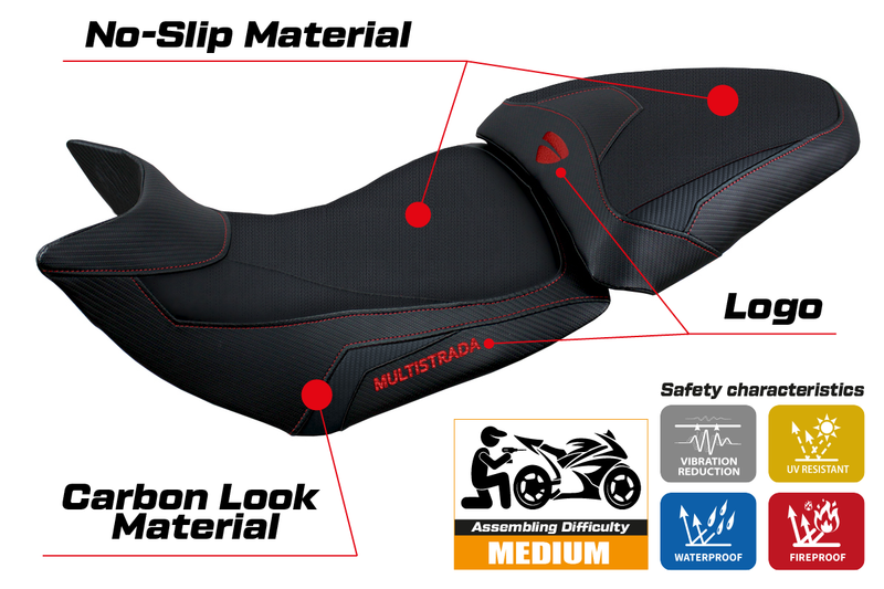 Ducati Multistrada 1200 1260 2015-2020 Seat Cover Tappezzeria Italia in Black