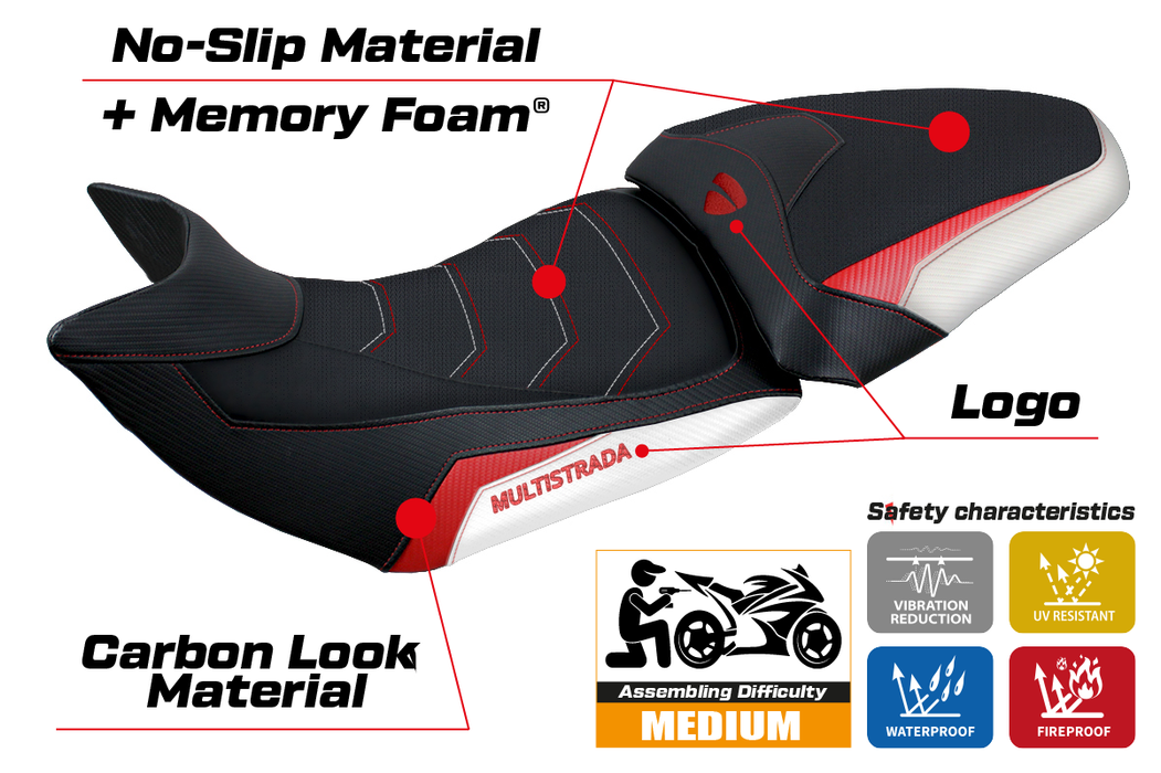 Ducati Multistrada 1200 1260 2015-2020 Seat Cover Tappezzeria Italia Comfort Heated in SE