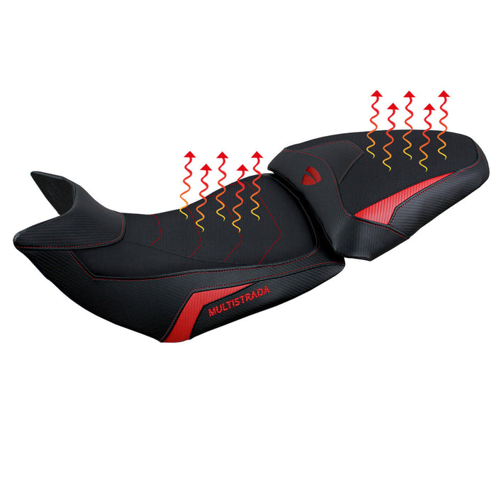 Ducati Multistrada 1200 1260 2015-2020 Seat Cover Tappezzeria Italia Comfort Heated in Red