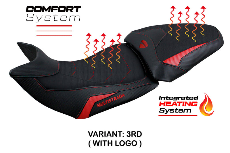 Ducati Multistrada 1200 1260 2015-2020 Seat Cover Tappezzeria Italia Comfort Heated in Red