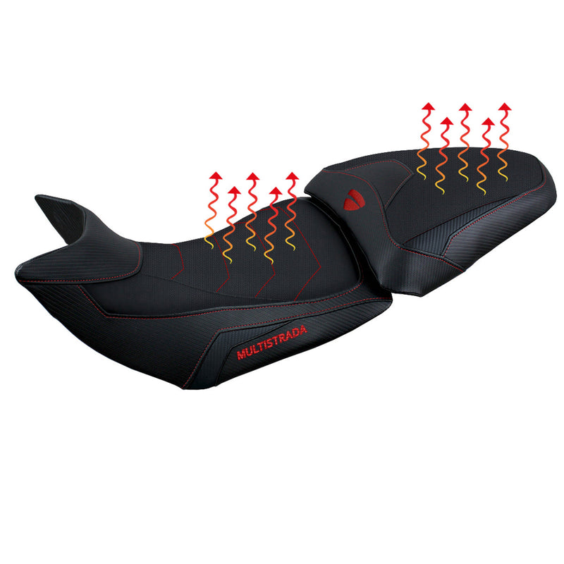 Ducati Multistrada 1200 1260 2015-2020 Seat Cover Tappezzeria Italia Comfort Heated in Black