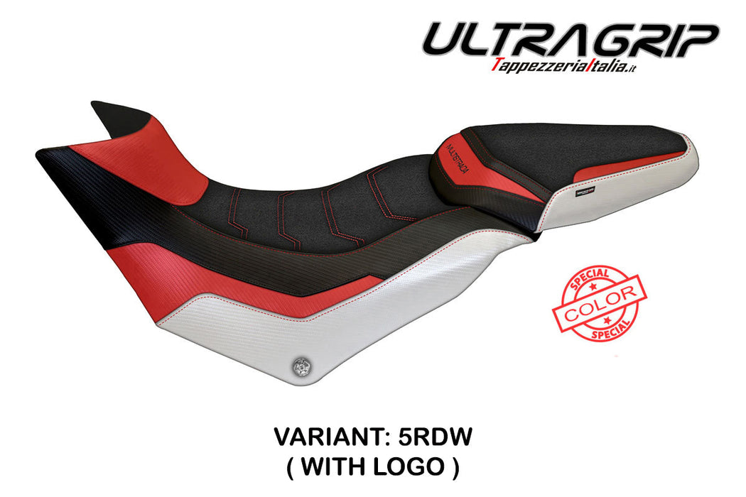 Ducati Multistrada 950 2017-2021 Seat Cover Tappezzeria Italia Ultragrip in Red and White