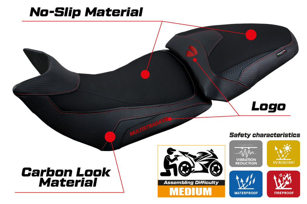 Ducati Multistrada V2 2021-2024 Seat Cover Tappezzeria Italia in Black