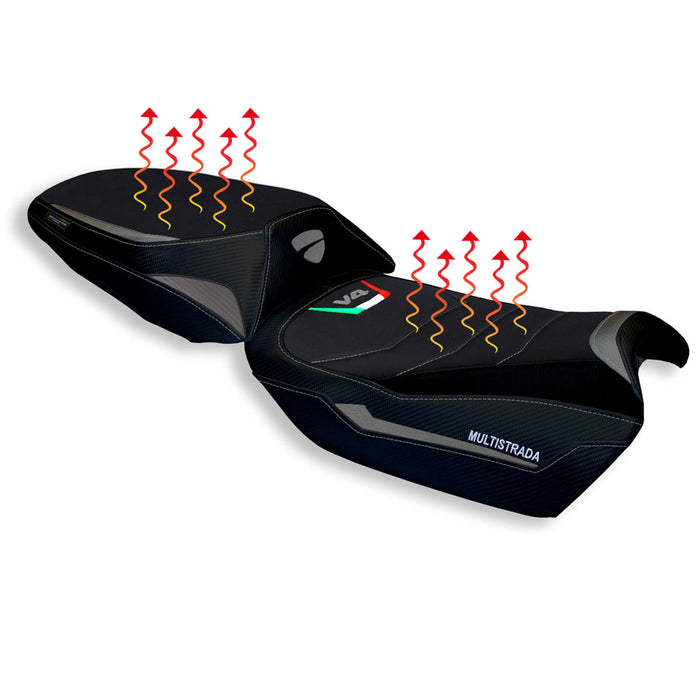 Ducati Multistrada V4 V4S 2021-2024 Comfort Heated Seat Cover Tappezzeria Italia in Grey