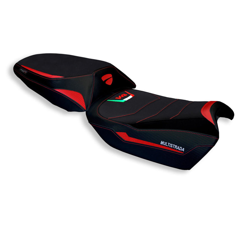 Ducati Multistrada V4 V4S 2021-2024 Seat Cover Tappezzeria Italia Comfort in Red and Black