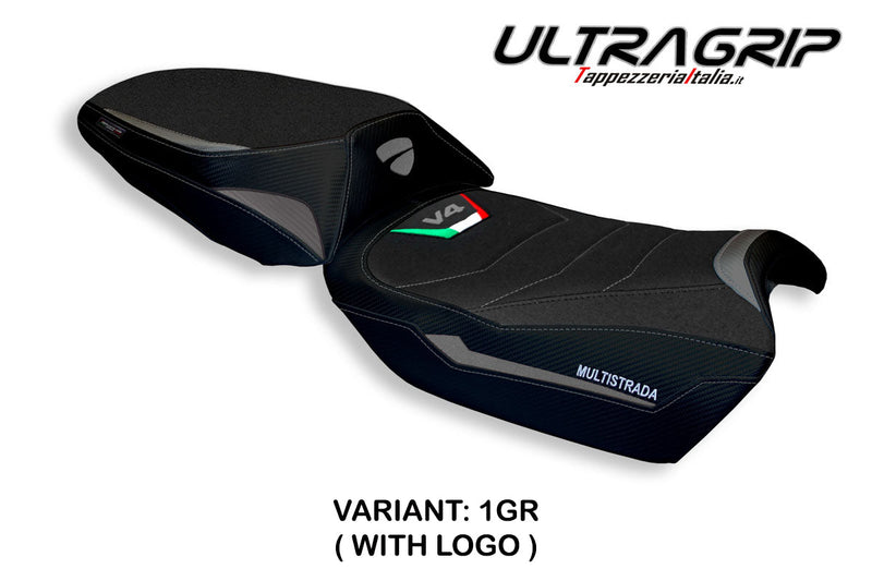 Ducati Multistrada V4 V4S 2021-2024 Seat Cover Tappezzeria Italia Ultragrip in Grey and Black
