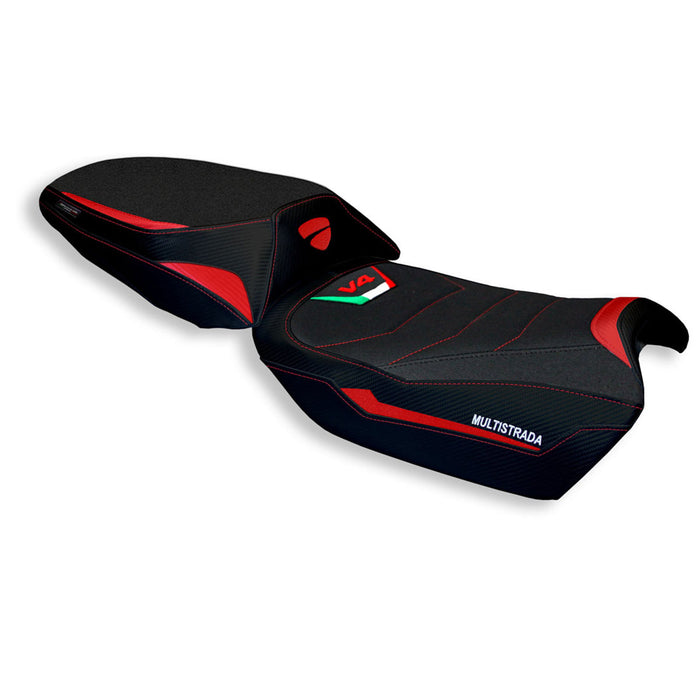 Ducati Multistrada V4 V4S 2021-2024 Seat Cover Tappezzeria Italia Ultragrip in Red and Black