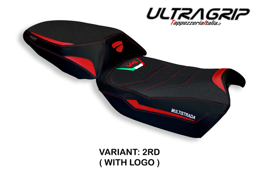 Ducati Multistrada V4 V4S 2021-2024 Seat Cover Tappezzeria Italia Ultragrip in Red and Black
