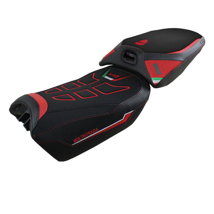 Ducati Multistrada V4 Pikes Peak 2022-2024 Heated Seat Cover Tappezzeria Italia Comfort in Red