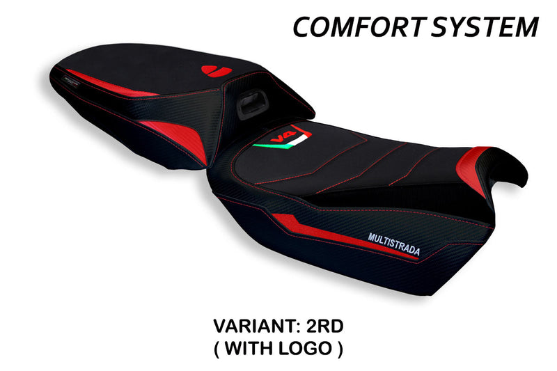 Ducati Multistrada V4 2021-2024 Heated Seat Cover Tappezzeria Italia Comfort in Red