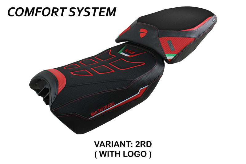 Ducati Multistrada V4 Pikes Peak 2022-2024 Seat Cover Tappezzeria Italia Comfort in Red