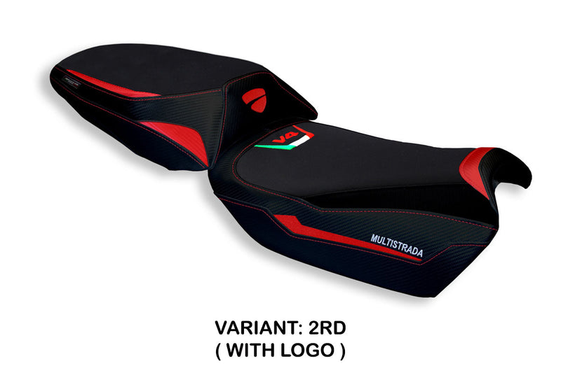 Ducati Multistrada V4 V4S 2021-2024 Seat Cover Tappezzeria Italia in Red and Black