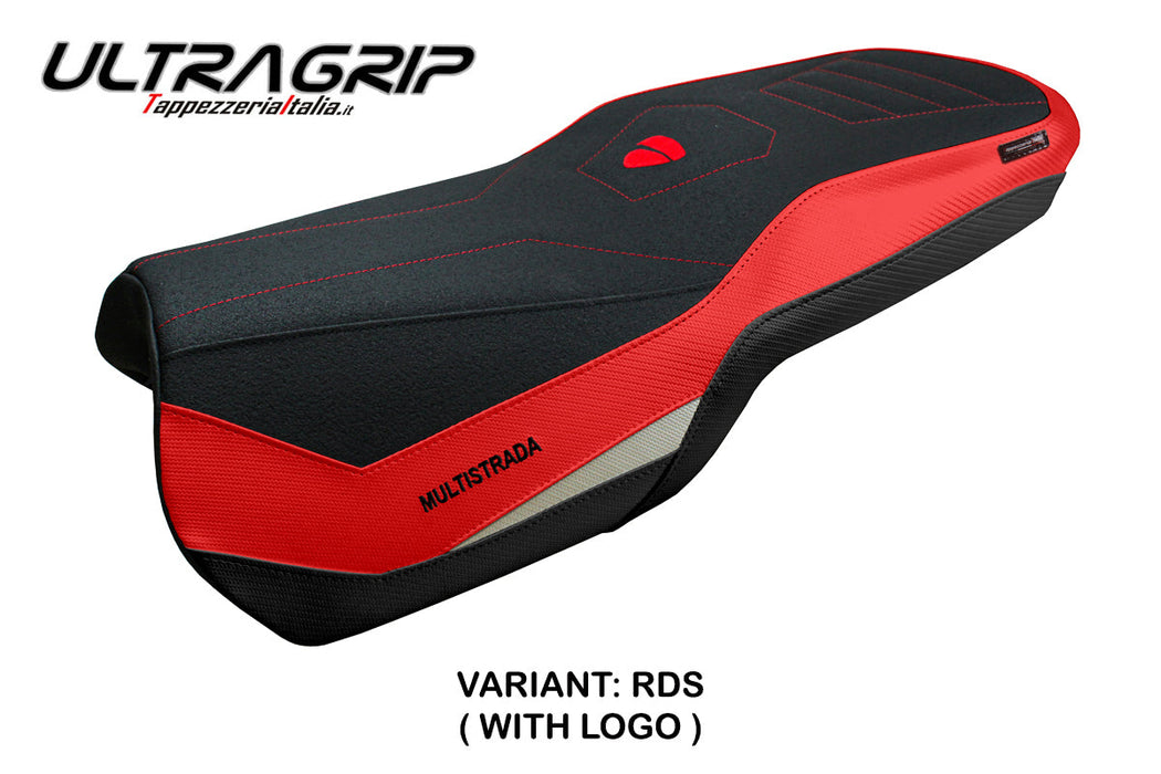 Ducati Multistrada V4 2021-2024 Rally Seat Cover Tappezzeria Ultragrip Red Silv