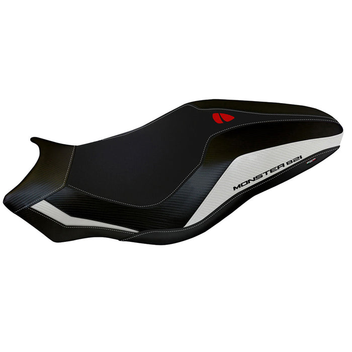 Ducati Monster 821 1200 2017-2020 Seat Cover Tappezzeria Italia in White and Black
