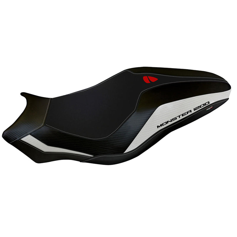 Ducati Monster 1200 2017-2020 Seat Cover Tappezzeria Italia in White and Black