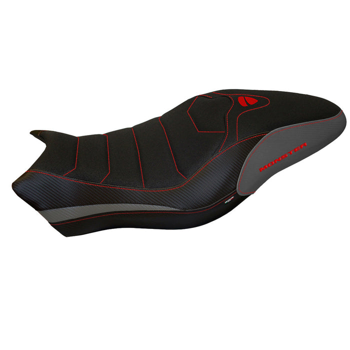 Ducati Monster 821 1200 2017-2020 Seat Cover Tappezzeria Italia Ultragrip in Grey and Black