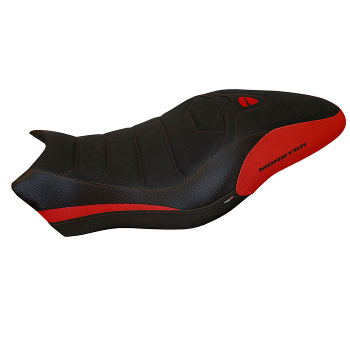 Ducati Monster 821 1200 2017-2020 Seat Cover Tappezzeria Italia Ultragrip in Red and Black