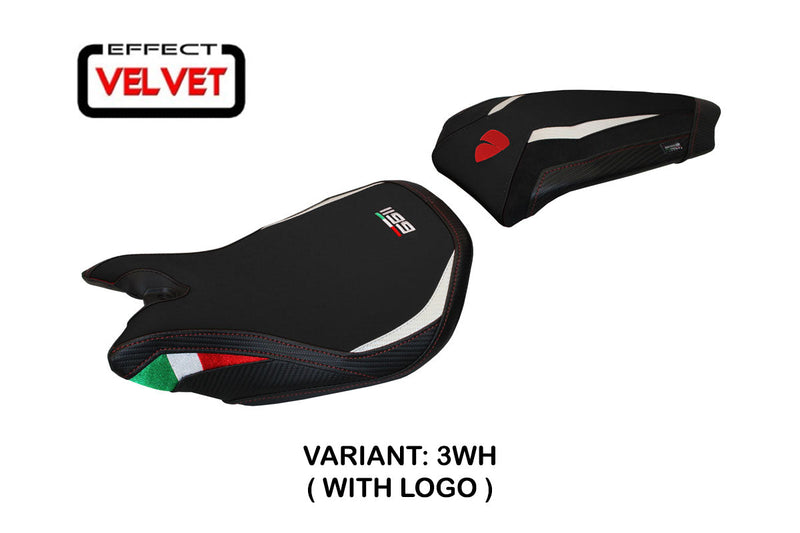 Ducati Panigale 1199 2011-2015 Seat Cover Tappezzeria Italia in White and Black