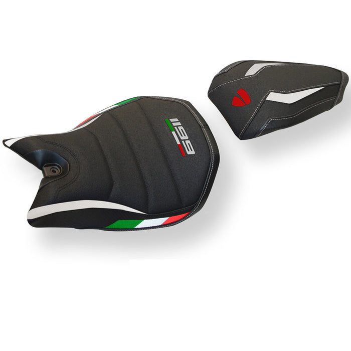 Ducati Panigale 1199 2011-2015 Seat Cover Tappezzeria Italia Ultragrip in White and Black