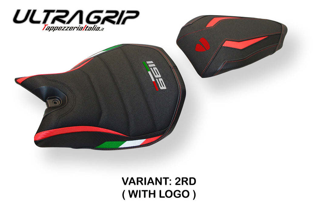 Ducati Panigale 1199 2011-2015 Seat Cover Tappezzeria Italia Ultragrip in Red and Black