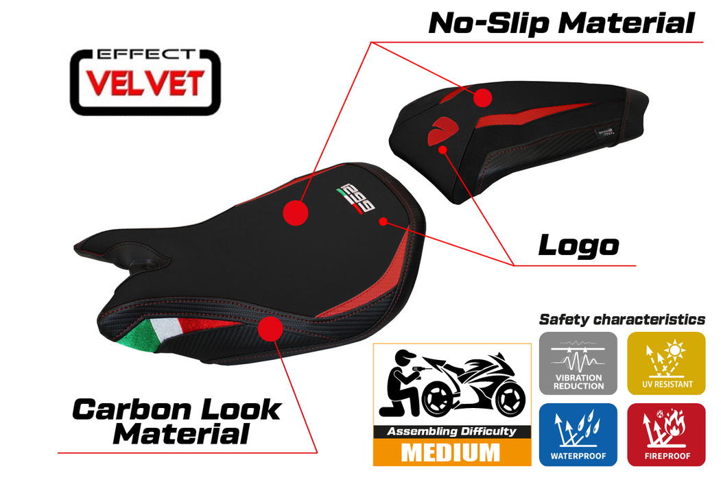 Ducati Panigale 1299 2015-2018 Seat Cover Tappezzeria Italia in Black