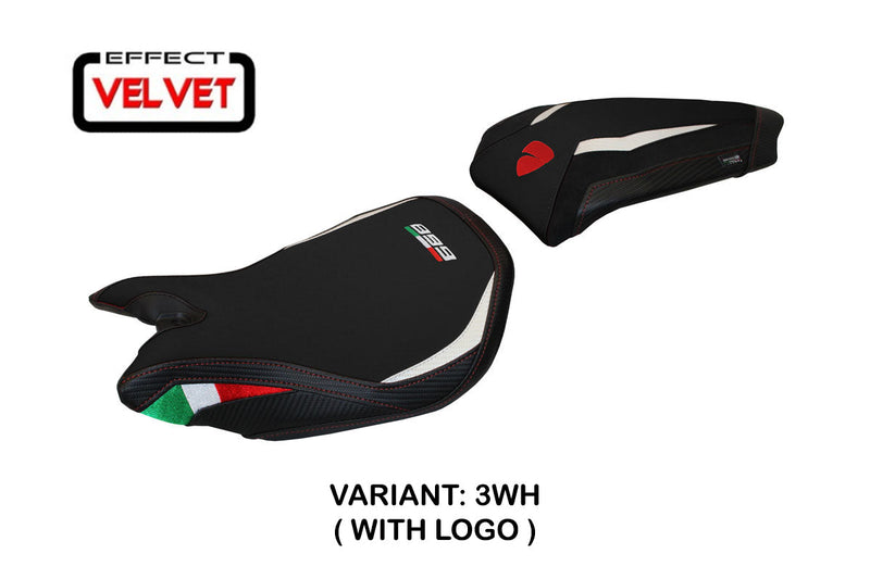 Ducati Panigale 899 2013-2015 Seat Cover Tappezzeria Italia in White and Black
